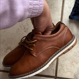 Kids Brown Leather Shoes